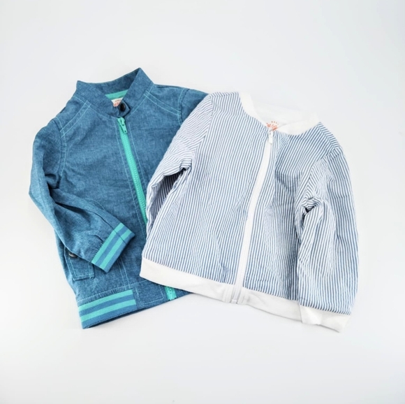 Cat & Jack Blue and Striped  Baby Jackets - Picture 1 of 16